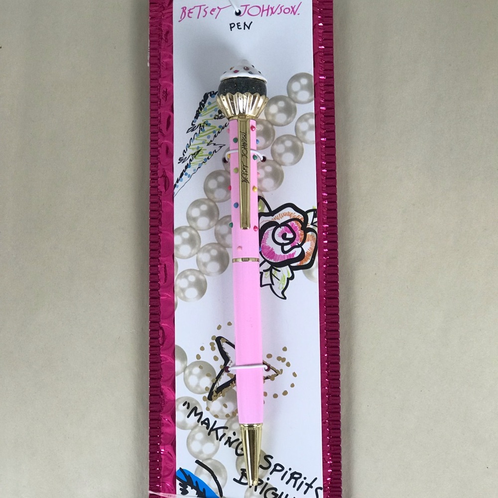 🌟NWT Betsey Johnson Cupcake Glitter Ink Pen